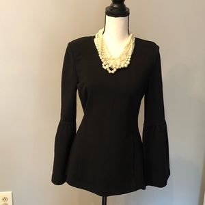 CAbi NWOT Bell Sleeve Black Top